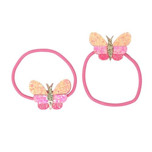 Pink Poppy - Butterfly Skies Hair Elastics - Baby Harbour