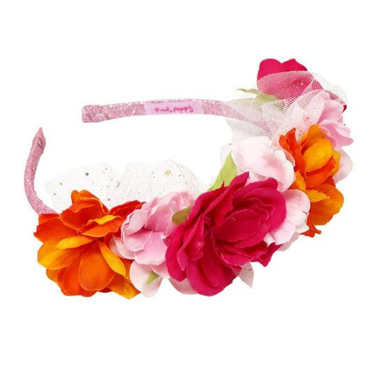 Pink Poppy - Pink Poppy Rainbow Butterfly Floral Headband - Baby Harbour