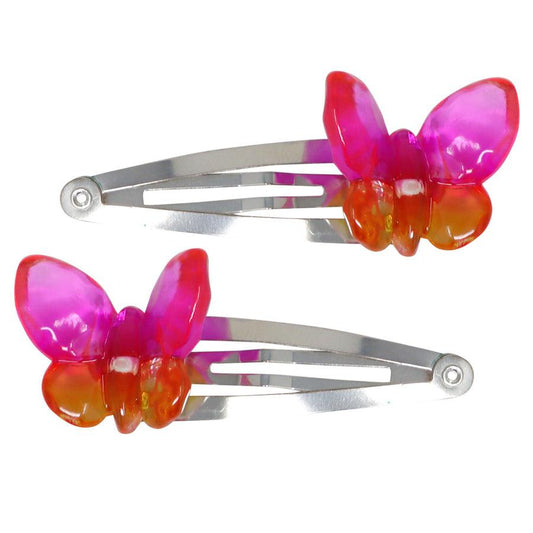 Pink Poppy - Rainbow Butterfly Charm Hairclip - Baby Harbour