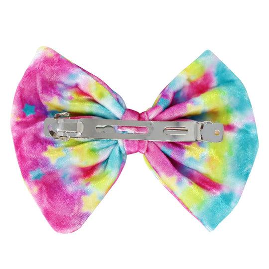 Pink Poppy - Rainbow Velvet Dream Hair Bow - Baby Harbour