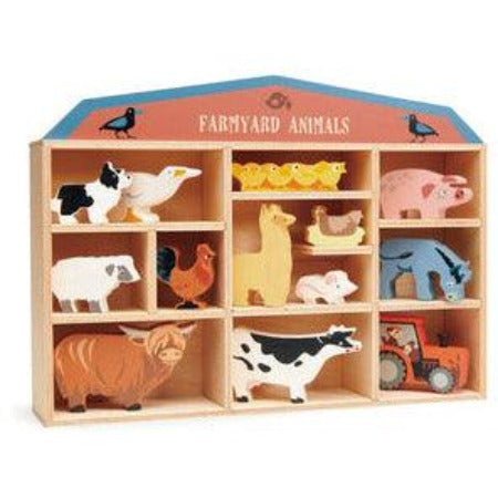 Tender leaf toys - 1 piece Farmyard Animals Display Shelf Set - Baby Harbour