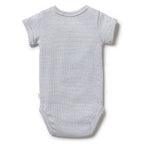 Wilson Frenchy - Organic Stripe Rib Bodysuit Rain Drop - Baby Harbour