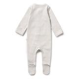 Wilson Frenchy - Organic Stripe Rib Zipsuit with Feet Clay - Baby Harbour